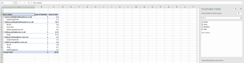 Screenshot of Excel